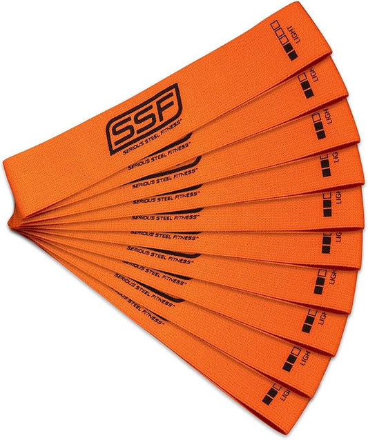 Serious Steel Fitness Fabric Mini Loop Non-Slip Resistance Band Set | Warm-Up, Physical Therapy, Glute Training, Speed and Agility Exercise Bands