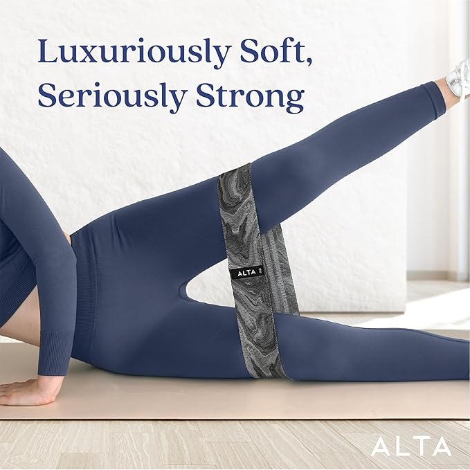 ALTA Booty Bands for Women - Premium Non-Slip Fabric Resistance Bands for Working Out - Cloth Resistance Bands for Legs, Fabric Exercise Bands, Leg Bands for Working Out Women, Looped Hip Bands Set