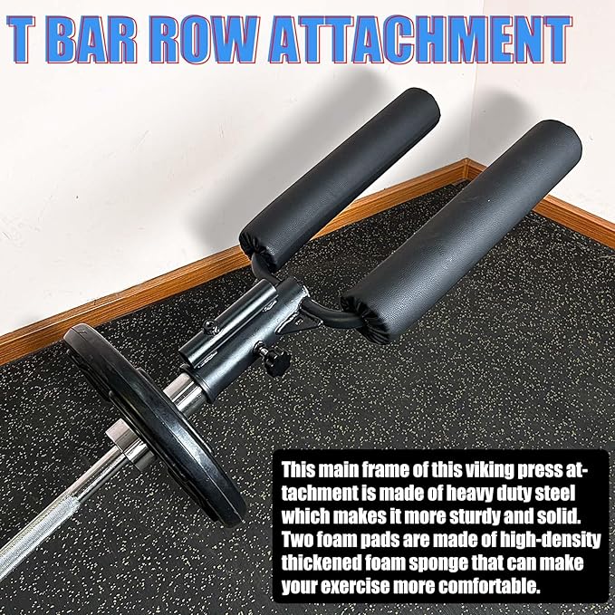 Viking Press Landmine Handle for 2-Inch Barbell, Hack Squat T-Bar Row Attachment Strength Training Accessories, Shoulder Press Landmine Attachment Equipment