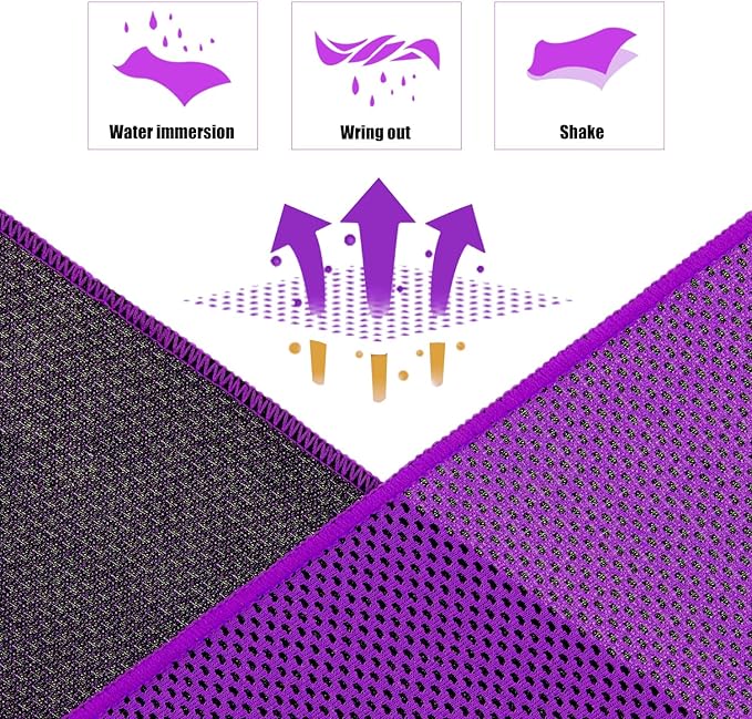 Biange Cooling Towels (40"x 12", Pack of 60) for Neck and Face, Cold Towel for Hot Weather, Sports, Workout, Fitness, Gym, Yoga, Golf, Pilates, Travel, Camping & More