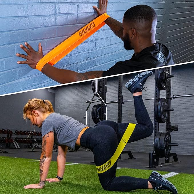 Serious Steel Fitness Fabric Mini Loop Non-Slip Resistance Band Set | Warm-Up, Physical Therapy, Glute Training, Speed and Agility Exercise Bands