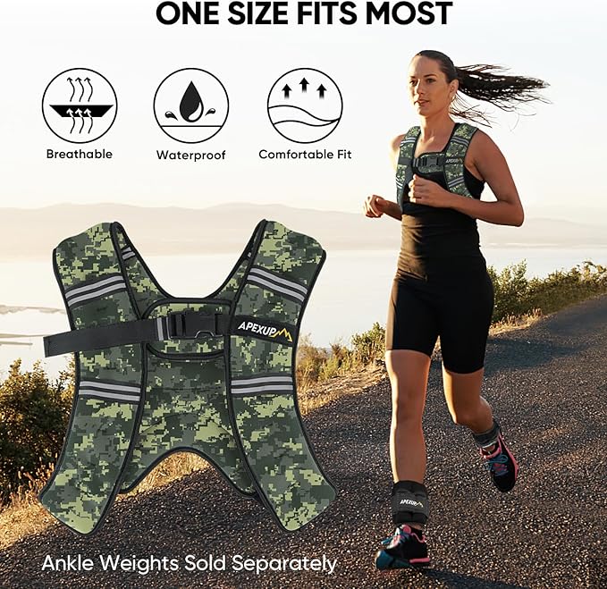 APEXUP Weighted Vest Men Women, Weight Vest for Women Workout Equipment for Strength Training Running