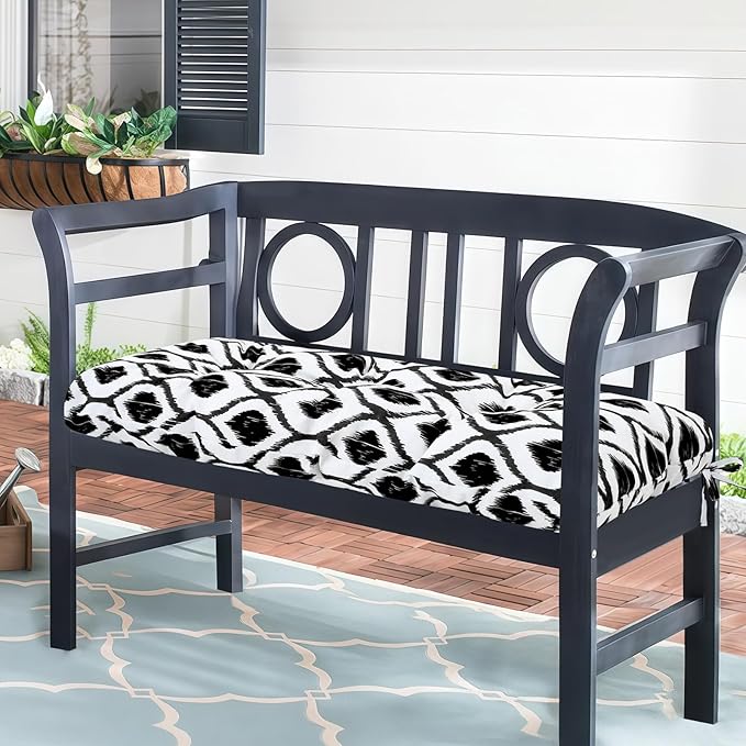 Outdoor Bench Cushion Waterproof, Tufted Bench Seat Cushion 36 x 15 Inch, Patio Wicker Indoor Seat Pads for Outside Garden Patio Balcony