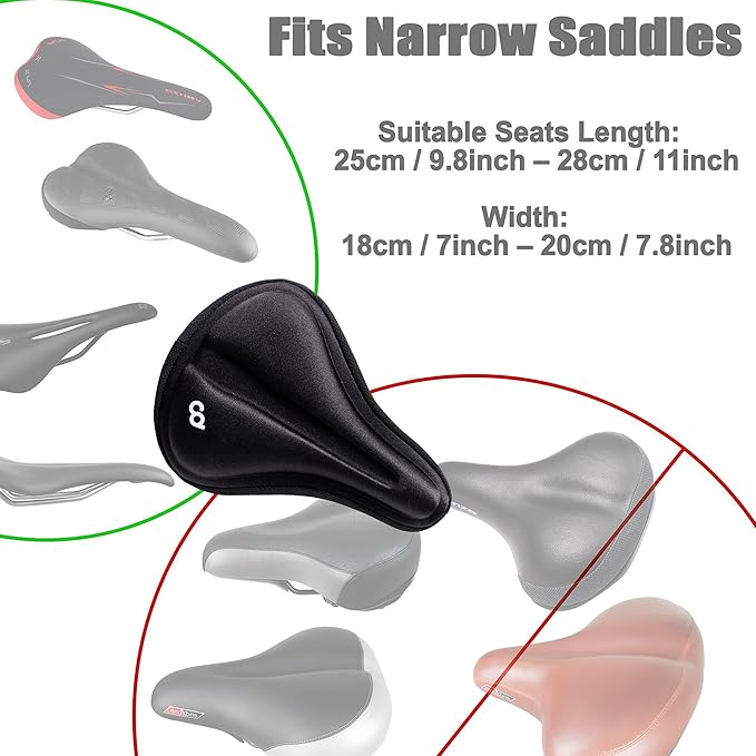 CyclingDeal Premium Bike Seat Cushion Cover - Padded Soft Comfort Gel Saddle Pad for Men’s & Women’s - Compatible with Indoor MTB Road Bicycles