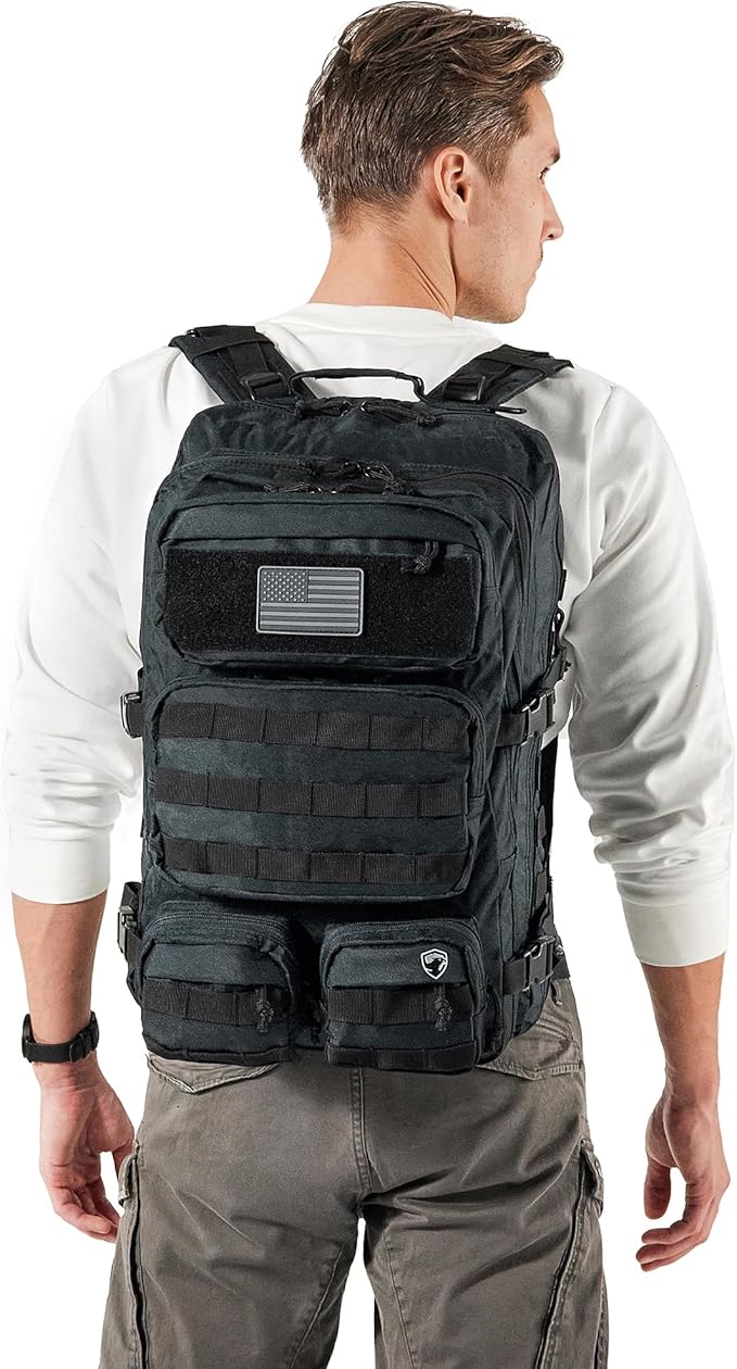 Falko Tactical Backpack 50L, 2.4x Stronger, Large Military Molle Rucksack, Heavy Duty, Work and Outdoors