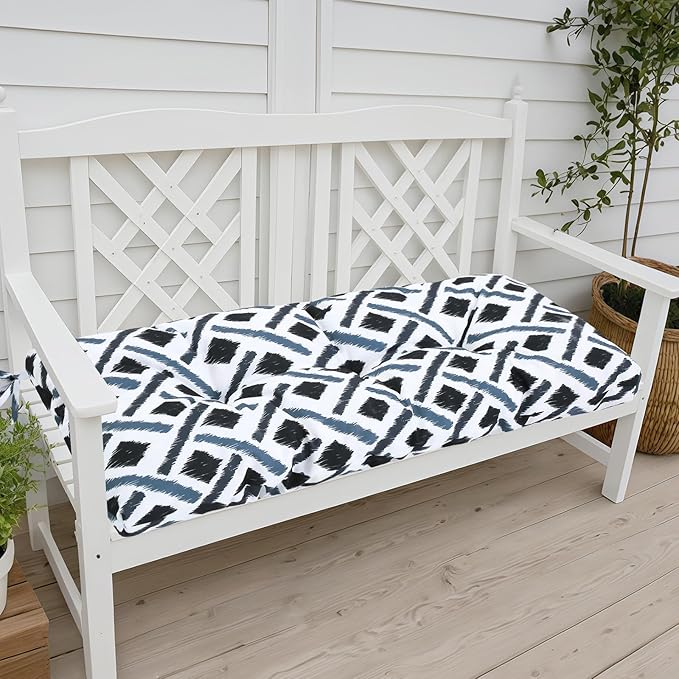 Outdoor Bench Cushion Waterproof, Tufted Bench Seat Cushion 40 x 15 Inch, Patio Wicker Indoor Seat Pads for Outside Garden Patio Balcony