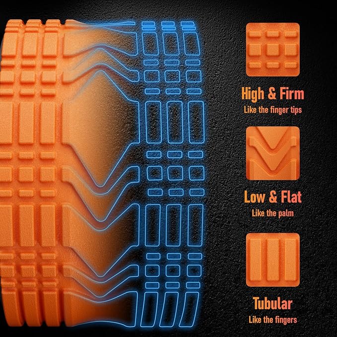 Back Roller, Back Wheel Targeted Back Pain Relief, Yoga Wheel Muscle Massage, Foam Roller for Trigger Point Therapy Physical, Stretching & Exercise, 880lbs Capacity, 10 Inch (Orange+Grey)