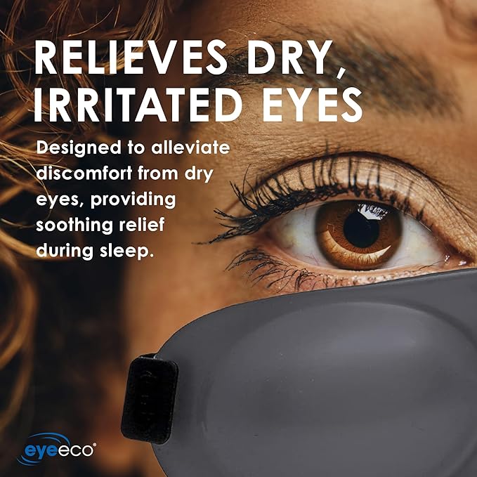 Eyeseals 4.0 Sleep Mask – Charcoal – Moisturizing Eye Masks for Sleep Keep Dry Air Out – Latex-Free Eye Mask Great for CPAP Users