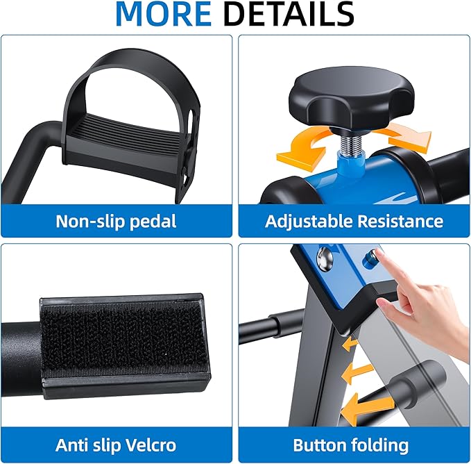 Foldable Pedal Exercise for Leg and Arm Lightweight & Portable Peddler Under Desk