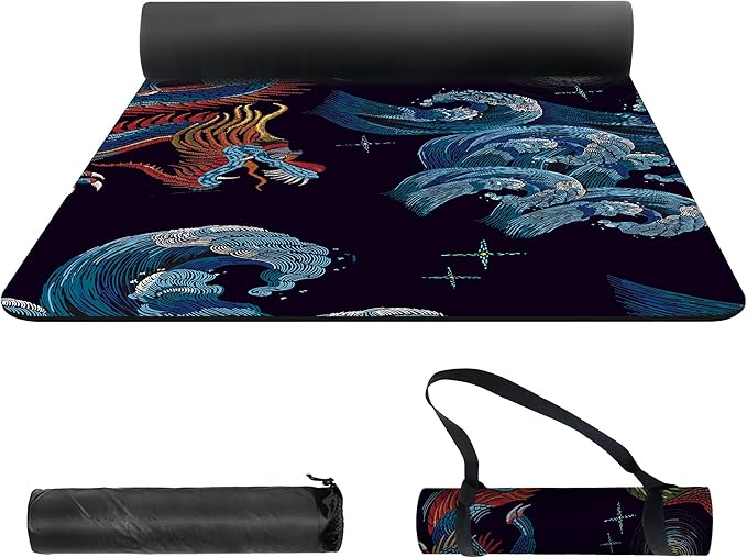 nuveti Yoga Mat Print Extra Thick TPE Non Slip Fitness Exercise Mat with Carrying Bag,72"x24" Extra Thick 6MM Exercise & Workout Mat for Yoga, Pilates Fitness and Floor Exercises