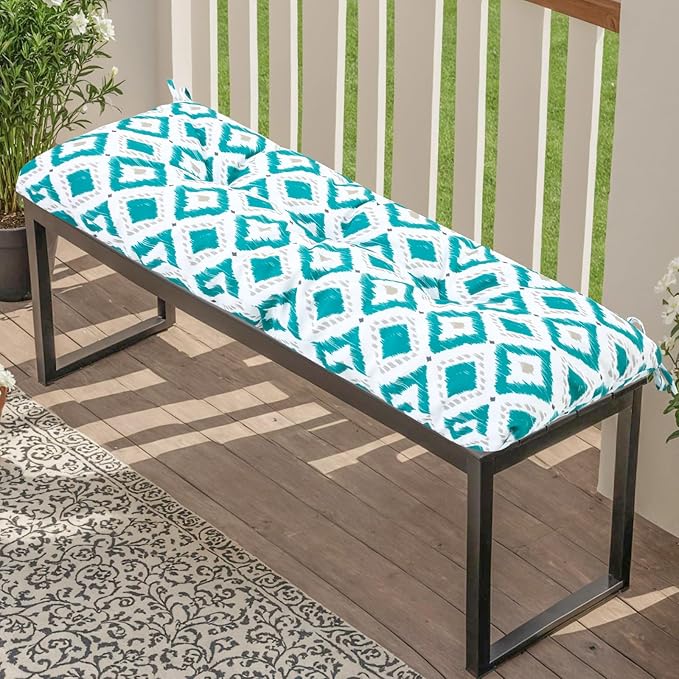 Outdoor Bench Cushion Waterproof, Tufted Bench Seat Cushion 36 x 15 Inch, Patio Wicker Indoor Seat Pads for Outside Garden Patio Balcony