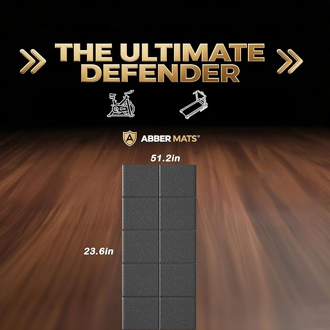 Foldable Treadmill Walking Pad Mat for Carpet Floors,51.2" x 23.6" 6mm Thick Treadmill Mat for Hardwood Floor,Indoor Exercise Stationary Bike,Elipitial, Gym Equipment, Noise Shock Absorption