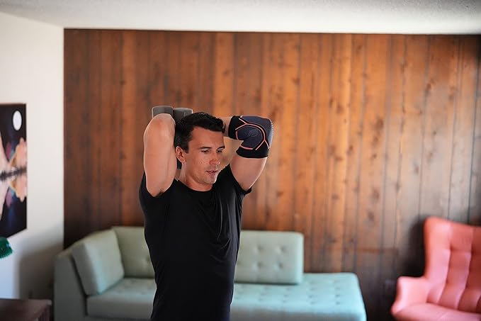 Kunto Fitness Elbow Brace Compression Support Sleeve (Shipped From USA) for Tendonitis, Tennis Elbow, Golf Elbow Treatment - Reduce Joint Pain During Any Activity!