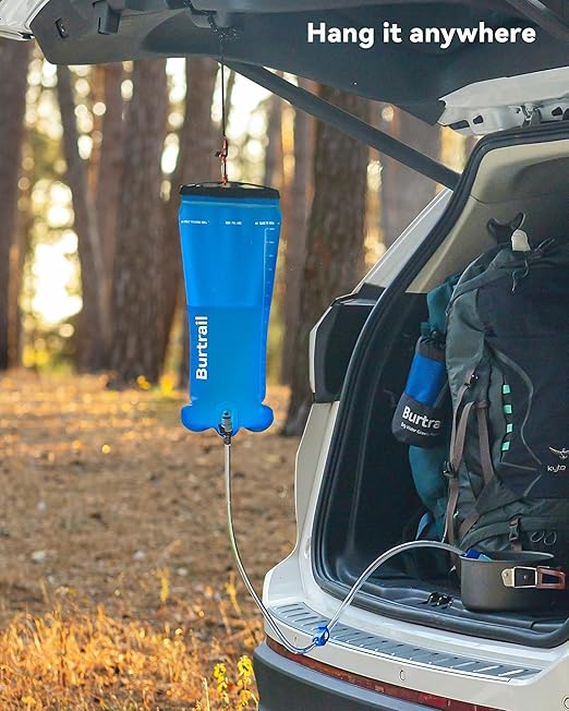 Gravity Water Bag, 3L Water Bag Compatible with Water Filtration System, Portable Gravity-Fed Water Bag for Camping Hiking Backpacking, Foldable & Hangable