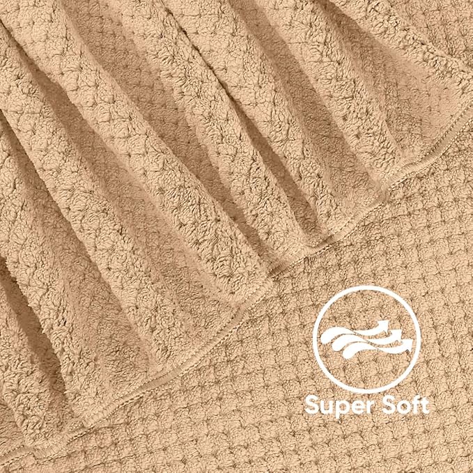 HOMEXCEL Bath Towels Pack of 2, (27 x 54 Inches) Microfiber Ultra Soft Highly Absorbent Bath Towel Set, Lightweight and Quick Drying Towels for Body, Sport, Yoga, SPA, Fitness, Brown