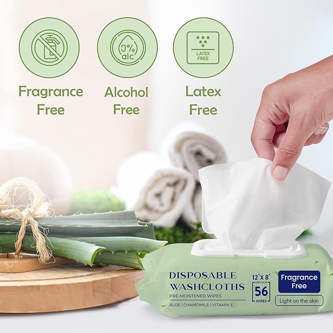 X Large Wet Wipes for Adults - Case of 10 Packs of 56 [560 Count] Disposable Incontinence Wipes, 12" x 8" Body Wipes for Elderly – BONUS 50 Individually Wrapped Shower Wipes