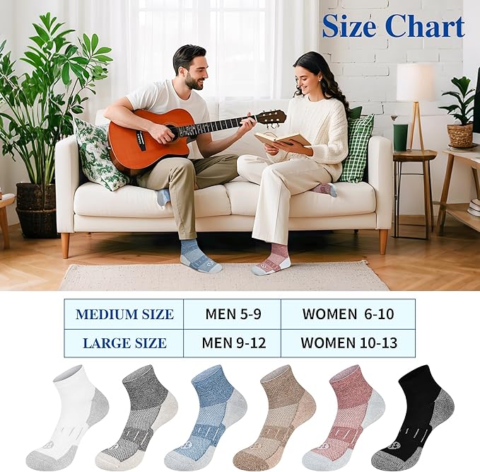 Diabetic Socks for Men,6 Pairs Ankle Mens Diabetic Socks,Diabetic Neuropathy Socks for Men 9-12