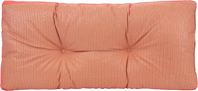 Klear Vu The Gripper Omega Non-Slip Tufted Bench Cushion for Indoor Furniture, Entryway Storage, Bay Window, Corner Nook or Piano Seat, 30 Inches, 16 Coral