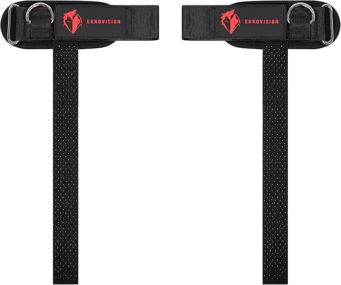 Ekkovision Weight Lifting Straps With Cuffed D Ring, Wrist Support for Men, Heavy Duty Thick Comfortable Lifting Straps, Secure Fit, Enhanced Grip, Straps for Weightlifting & Gym Training, Black