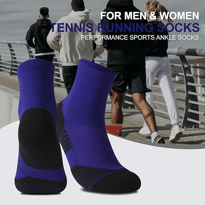 HUSO Compression Ankle Running Socks: Athletic Socks for Men Women with Cushion,Work Hiking Basketball Sport Socks 3 Pairs