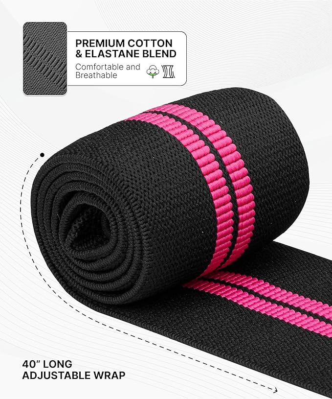 DMoose Fitness Elbow Wraps for Weightlifting (Pair) 40" Adjustable Brace for Joint Support, Pain Relief & Tendonitis - Elbow Straps for Weight Lifting, Bench Press & Gym Workouts, Band for Men & Women