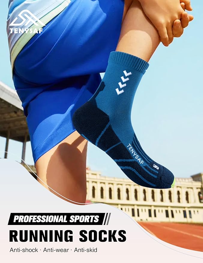 Compression Crew Running Socks: Athletic Socks for Men Women with Cushion,3 Pairs Work Hiking Basketball Sport Socks