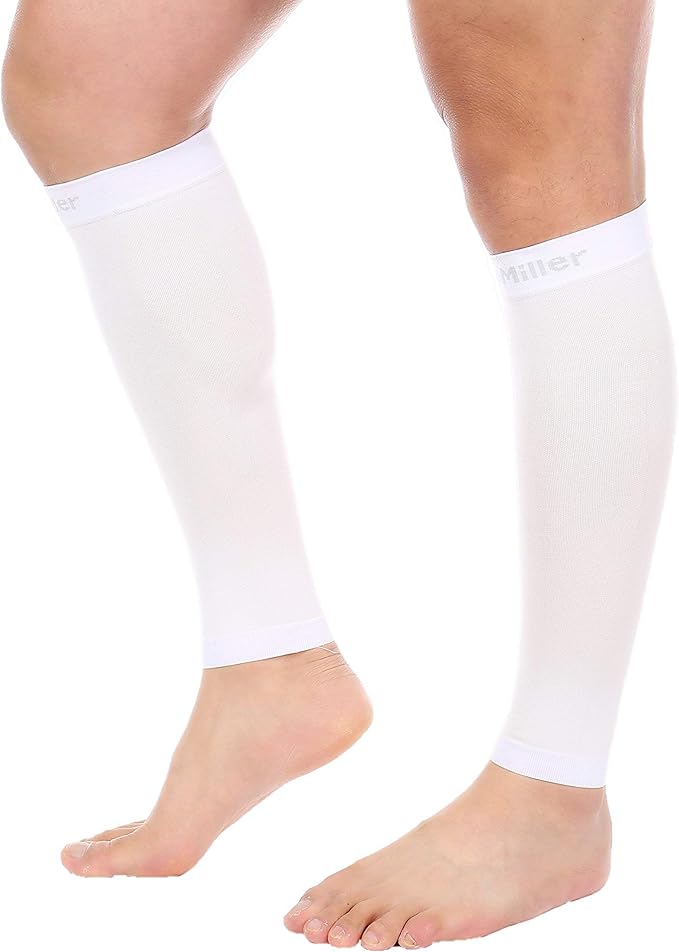 Doc Miller Compression Calf Sleeve for Men & Women, Premium Medical Grade, 15-20mmHg Graduated Support for Running, Calf Tear, Shin Splints, Knee High, Calf Sleeves, 1 Pair