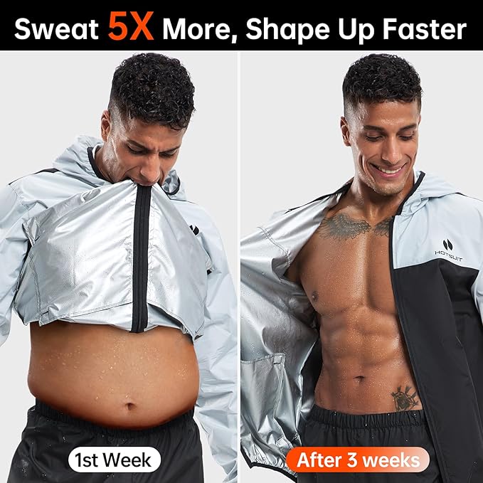 HOTSUIT Sauna Suit for Men Weight Loss Sweat Suits Gym Workout Exercise Sauna Jacket Pant Full Body
