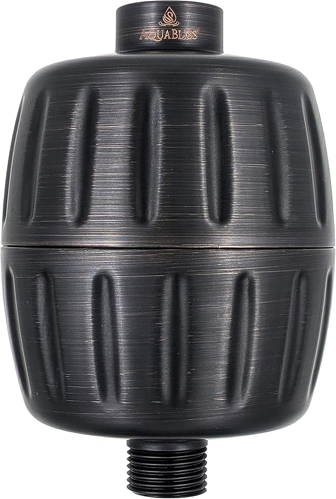 AquaBliss HEAVY DUTY Shower Filter – Advanced 30x Filtration - Universal Multi-Stage Shower Head Filter Reduces Chemicals, Chlorine & Odors - Oil Rubbed Bronze (SF500)