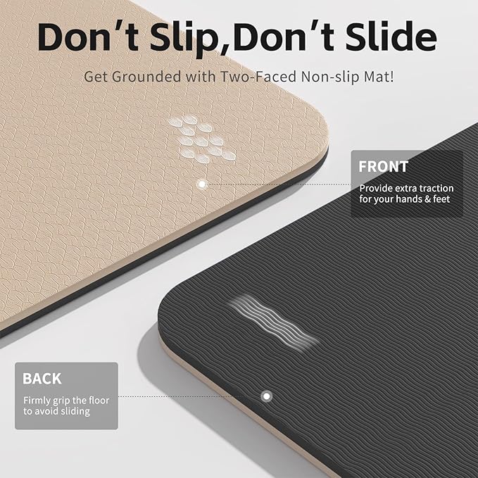 Yoga Mat 8mm Super Thick TPE Fitness Mat | SGS Certified | Non-Slip, Odorless & Tear-Resistant | Unisex with Strap | for Yoga, Pilates, Meditation & Home Workouts