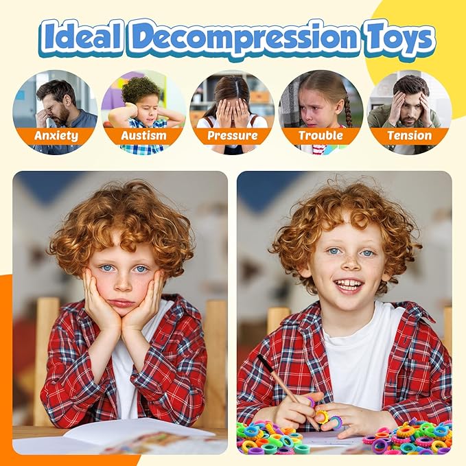 Fidget Toys Party Favors for Kids: 50 Pack Spinner Rings Bulk - Treasure Box Stress Toys for Teacher Classroom Prizes - Fun Goodie Bags Stuffers for Birthday Party Gifts Boys Girls