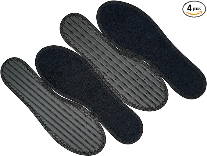 Happystep Cotton Terry Cloth Insoles, Barefoot Shoe Inserts, Sweat Absorption, Odor Control, Moisture-Wicking, Washable and Reusable, Zero Drop Shoe Insoles, 2 Pairs of Black (Women Size 8)