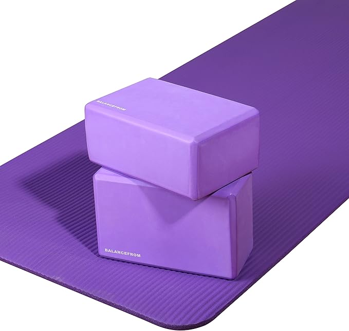 BalanceFrom 1-Inch Thick High-Density Exercise Yoga Mat, Non-Slip Workout Mat with Carry Strap for Men & Women, Ideal for Pilates, Stretching & Floor Exercises at Home or Gym, Multiple Color