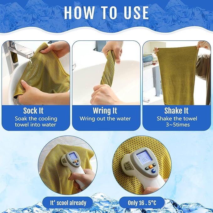 Hosuly 30 Pack Cooling Towels, 40"x12" Ice Breathable Soft Chilly Sweat Rag Microfiber Workout Rags for Gym Cooling Towels for Neck and Face for Yoga Golf Sport Running