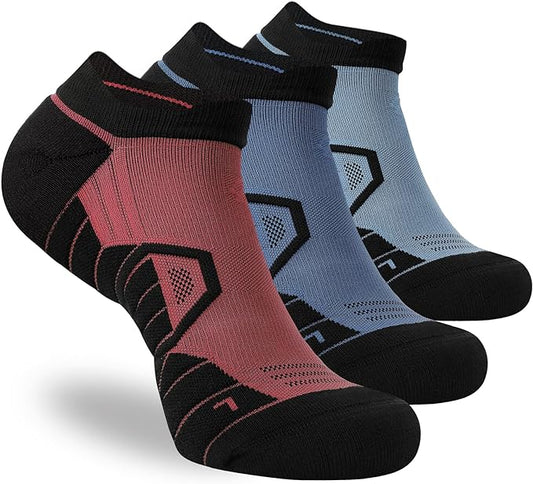 Hylaea Athletic Running Socks Cushion Padded Moisture Wicking Low Cut