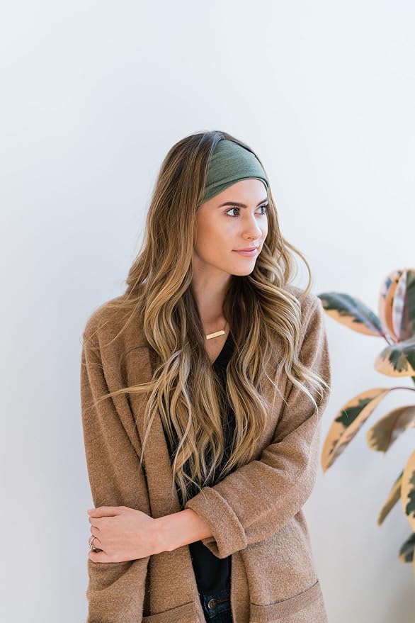 Maven Thread Workout Headbands for Women, 2Pack - 4 inch Thick Wide, Non Slip Sweatbands for Women, Ideal for Exercise, Gym Hairband for Athletic Workouts and Yoga, Black Marble