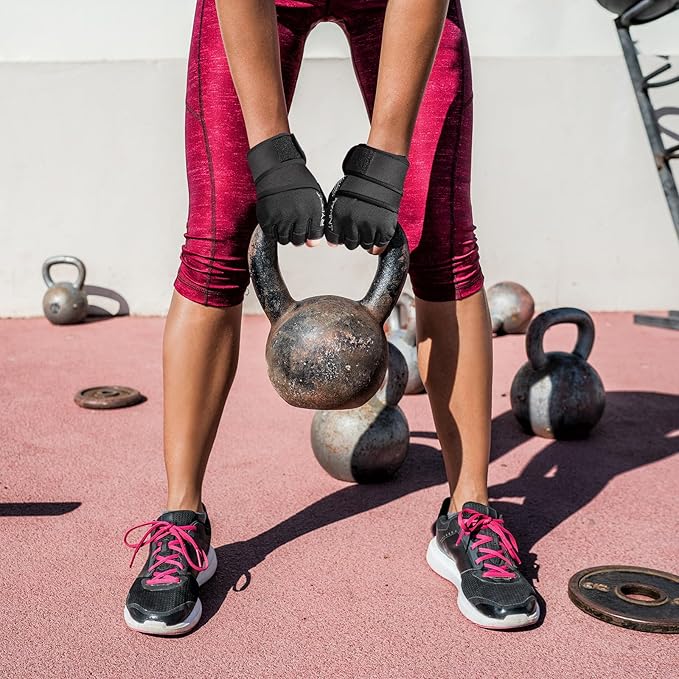 Workout Gloves with Wrist Wrap Support, Weight Lifting Gloves with Full Palm Protection & Extra Grip for Men Women Gym Exercise, Fitness, Weightlifting, Pull ups