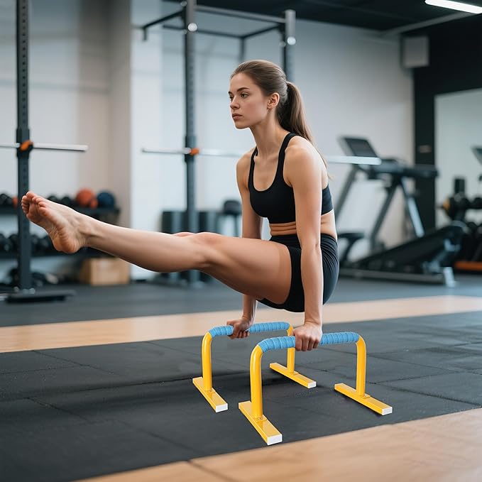 Strength Training Parallettes Push Up Bars, Pushup Handles Calisthenics Equipment for Home Workout, Anti-slip Gymnastics Bars, Handstand & Dip Bar for Outdoor Exercise