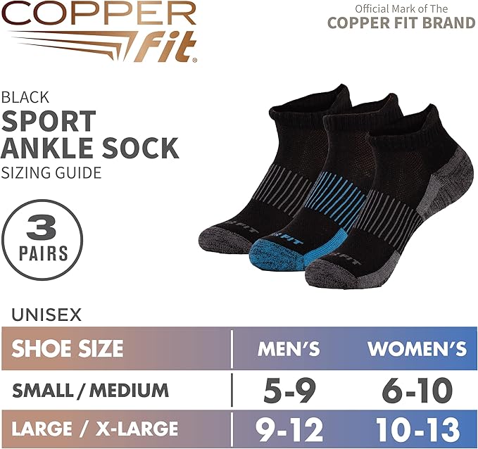 Copper Fit Ankle Length Sport Socks