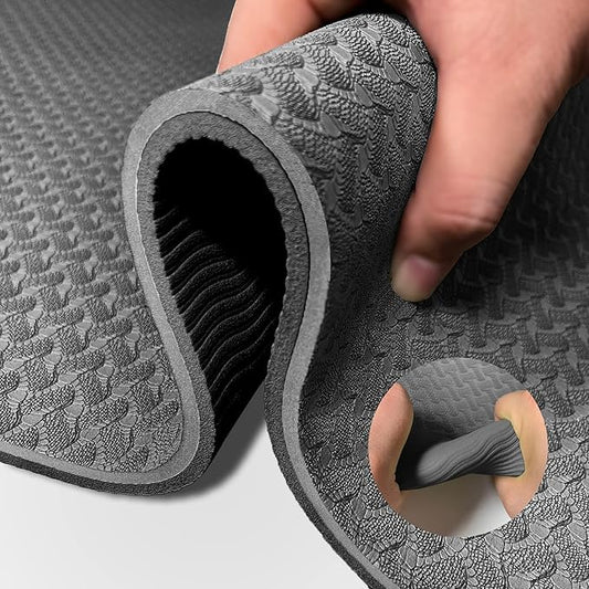 Yoga Mat 1/3 inch QMKGEC Exercise Mats 8mm TPE Non-Slip Extra Thick High-Density Eco Friendly for Yoga Workout Pilates Yoga Mats for Women Men