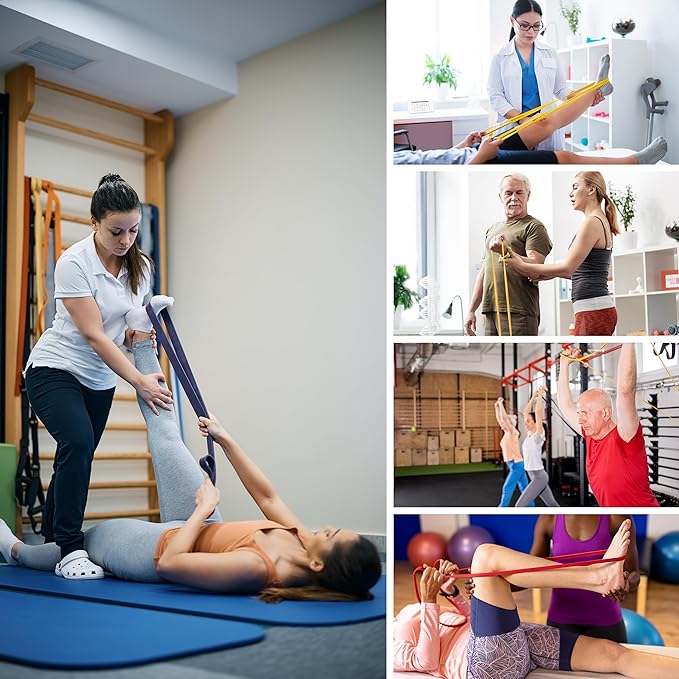 Resistance Bands for Working Out, Long Exercise Bands, Workout Bands, Pull Up Training Bands for Body Stretching, Physical Therapy Muscle Training for Men & Women, 8-Piece Set