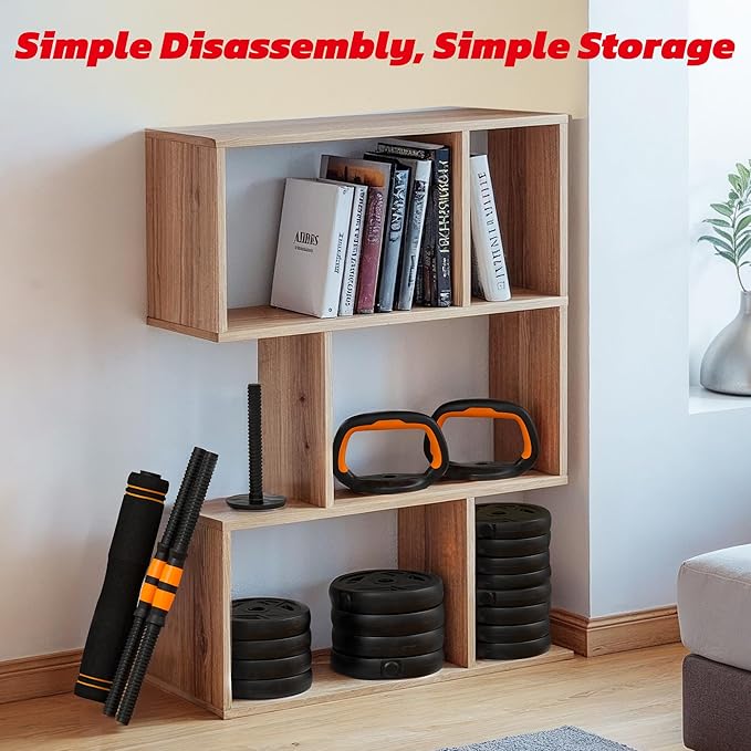 Adjustable Dumbbell Set, 66LBS Weights Dumbbells Set with Connector, 4 In 1 Dumbbell Set Used as Barbell, Kettlebell, Push-Up Stand and Weight Plate, Fitness Equipment for Home Gym