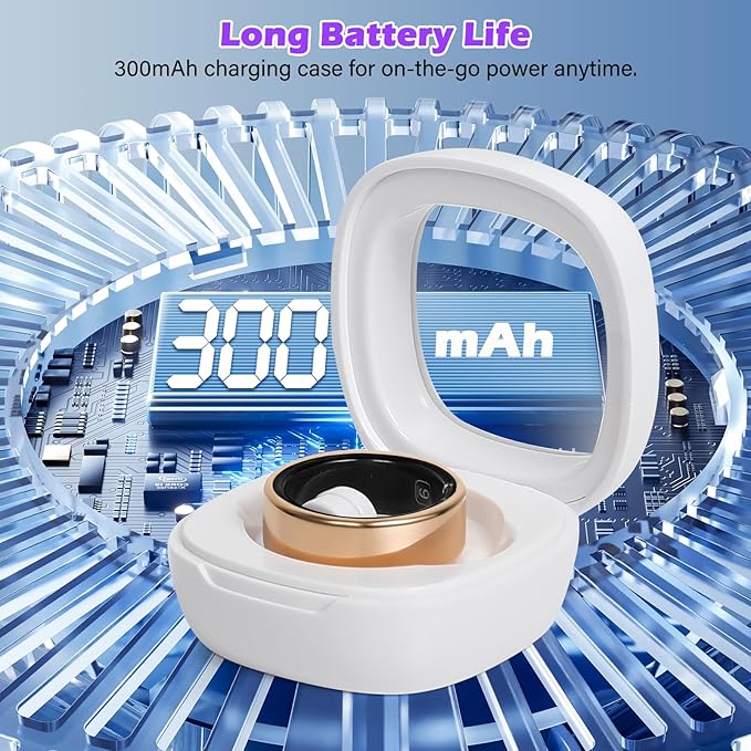 Smart Ring for Women and Men – Fitness & Health Smart Ring with Heart Rate and Sleep Tracking – Waterproof Activity & Wellness Ring Compatible with iPhone and Android