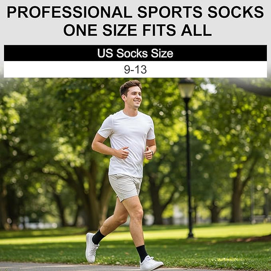 HUSO Compression Ankle Running Socks: Athletic Socks for Men Women with Cushion,Work Hiking Basketball Sport Socks 3 Pairs