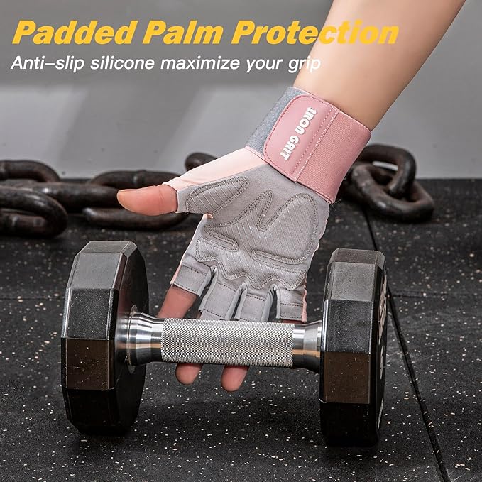 Iron Grit Weight Lifting Gloves,for Men and Women, Workout Gloves with Wrist Support for Exercise, Weightlifting, Training, Pull-ups Breathable and Snug fit