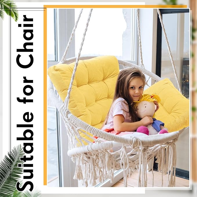 Jerify Floor Pillow Cushions 22 x 22 Inch Round Square Large Meditation Floor Pillow for Classroom Adult Meditation Picnic Party Cushion for Seating Gift Christmas(Square,Yellow,4 Pcs)