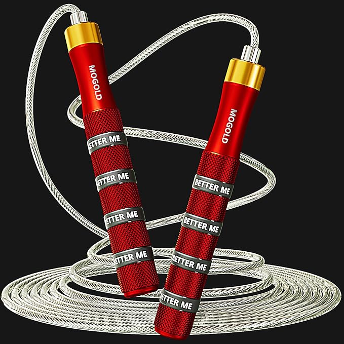 Pro Adjustable Speed Jump Rope - 10ft 4mm PVC Steel Wire with Dual Ball Bearings & 360° Spin - Metal/Rubber Ergonomic Grips for CrossFit, HIIT, Weight Loss, Home Gym Workouts for Men & Women