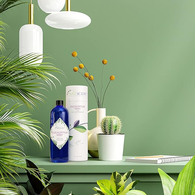 Eucalyptus Mint Essential Oils for Diffusers for Home, Nature-Based Eucalyptus Essential Oil, Long-Lasting & Family-Friendly Diffuser Oils Scents, IFRA Certified, Cold Air & Ultrasonic-16 oz