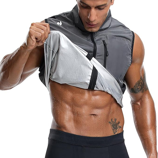 HOTSUIT Sauna Suit for Men Sweat Jackets Sauna Vest with Pocket Exercise Heat Trapping for Gym Exercise