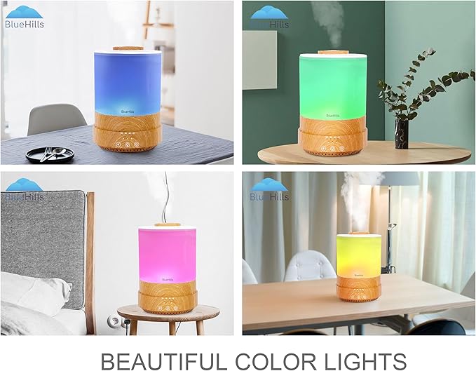 BlueHills Premium 2500 ML XL Essential Oil Diffusers for Large Room Aromatherapy Fragrance Diffuser Humidifier Combo High Mist Large air Diffuser for Essential Oils for Home Light Wood Grain F005